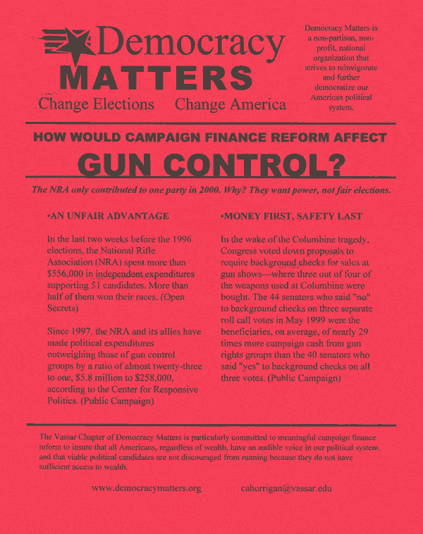 vassar gun control